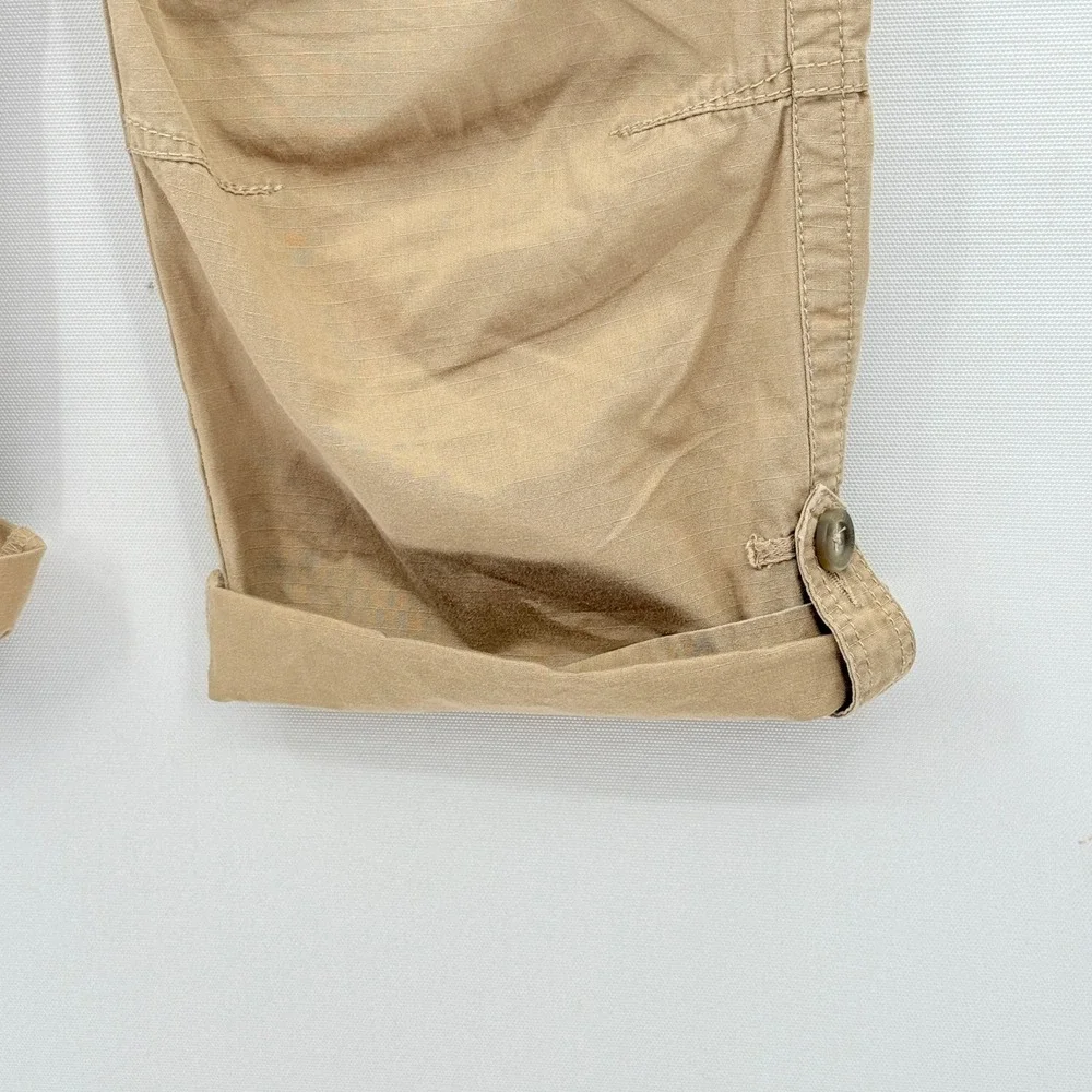 Eddie Bauer Cargo Pants Womens 8 Tan Ripstop Hiking Gorpcore Utilitarian Cropped